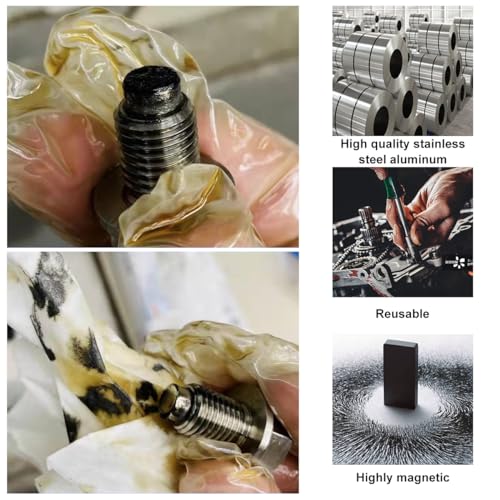 Sylvil SYLVIL-2130OD M12X1.5 Magnetic Oil Drain Plug, Stainless Steel Sump Drain Nut Bolt With 5 Crush Gaskets, Leak-Proof Vehicle Engine Oil Drain Plug Replacement thumb #4