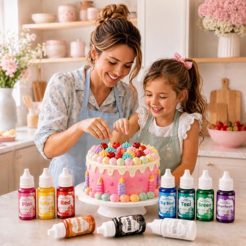 Image of Food Coloring 10x10ml Set for Baking Cake Halloween Fondant