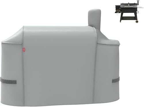 Miniatura 5 de BroilPro Accessories Cubierta de parrilla resistente para Pit Boss Austin XL1000SC1100Pro parrilla de pellets de madera, color gris