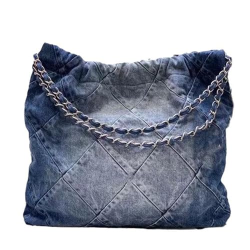 Women's diamond grid chain denim shoulder bag handbag y2kdenim bagsHobo crossbody bag mini wallet