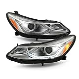AKKON - Fits 2016 2017 2018 2019 Chevy Cruze Sedan [Halogen Type] w/LED Lamp Chrome Projector Headlights Pair Driver + Passenger