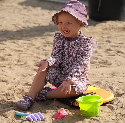 Playshoes Unisex Kinder Badeschuhe Aquaschuhe, Violett Blümchen, 24/25 EU