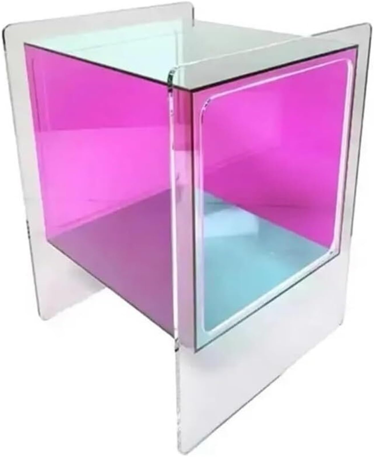 SXZenSpace Acrylic Nightstand Transparent Bedside Table Clear Sofa Side Small Decorative Coffee Tables for Living Room,Ideal Room