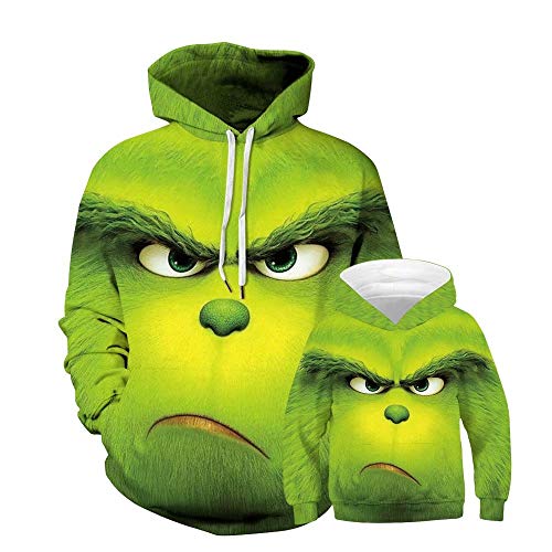 PTCM 3D Printed Fashion Hoodie for Adult and Kids How The Grinch Stole Christmas Kid-XL