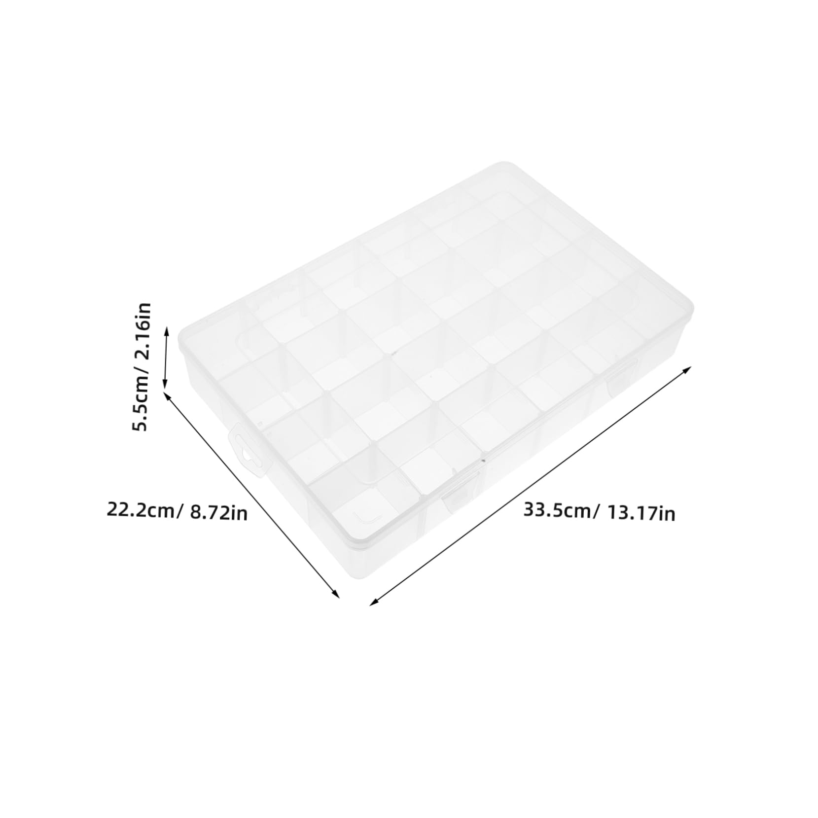 Angoily Scatola Organizer Trasparente Rettangolare 2 Pezzi con Griglie | Divisori Rimovibili, Plastico Resistente alla Deformazione, Formato Salvaspazio per Ufficio e Viaggio