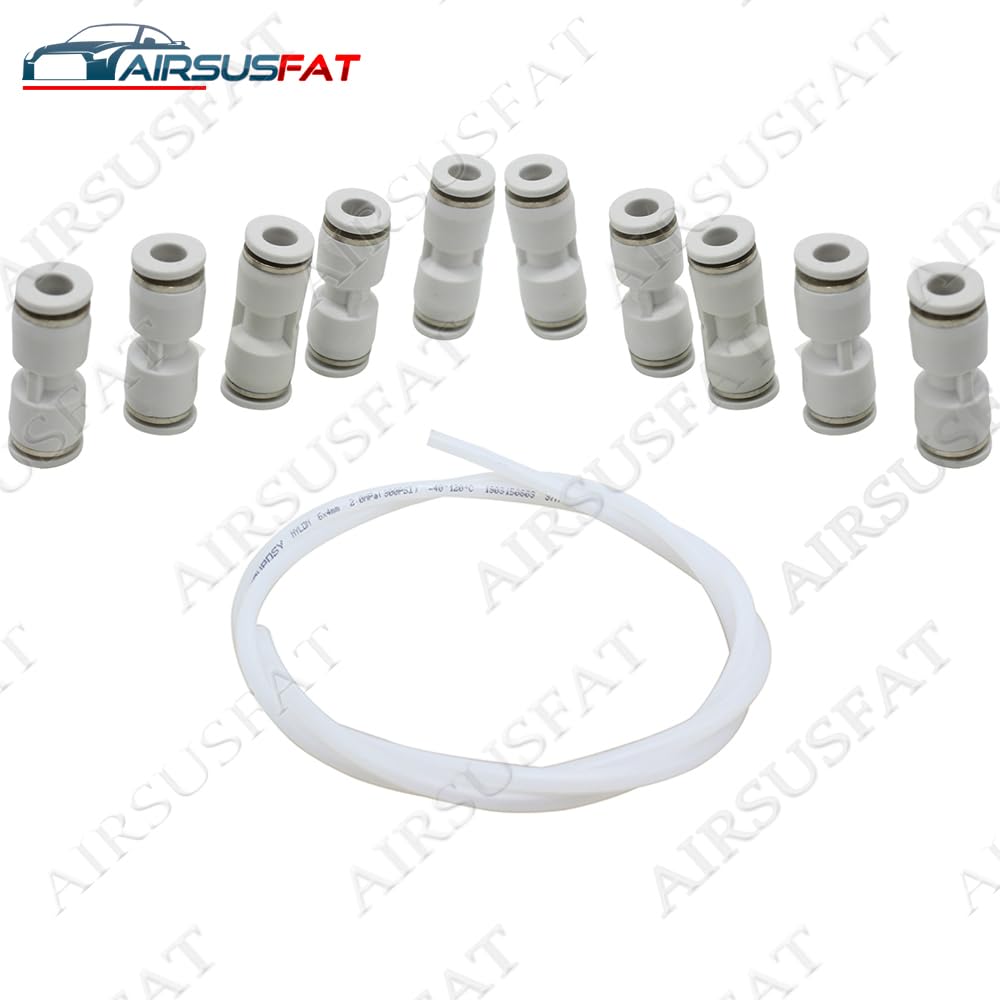 10-Pack Stainless Steel Air Suspension Line Hose Connectors – Fits Mercedes W220 W221 W164 W211 Etc.