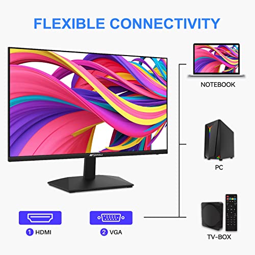 SANSUI-Monitor-22-inch-1080p-FHD-75Hz-Computer-Monitor-with-HDMI-VGA-Ultra-Slim-Bezel-Ergonomic-Tilt-Eye-Care-LED-Display-for-Home-Office-ES-22F1-HDMI-Cable-Included