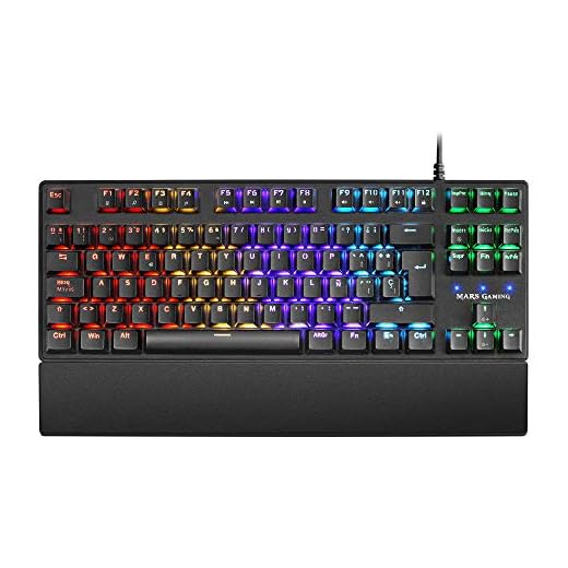 Mars Gaming MKXTKLRES, Teclado Mecánico Ultra-compacto TKL RGB, Reposamuñecas, Switch OUTEMU SQ Rojo, Idioma Español
