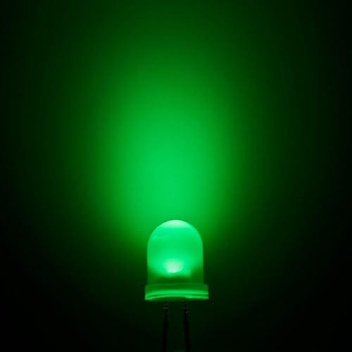 Miniatura 2 de Chanzon 50 unids 0.315 in diodo LED difundido verde luces (lente de color esmerilado redondo DC 3V 20mA) Iluminación bombillas lámparas electrónica