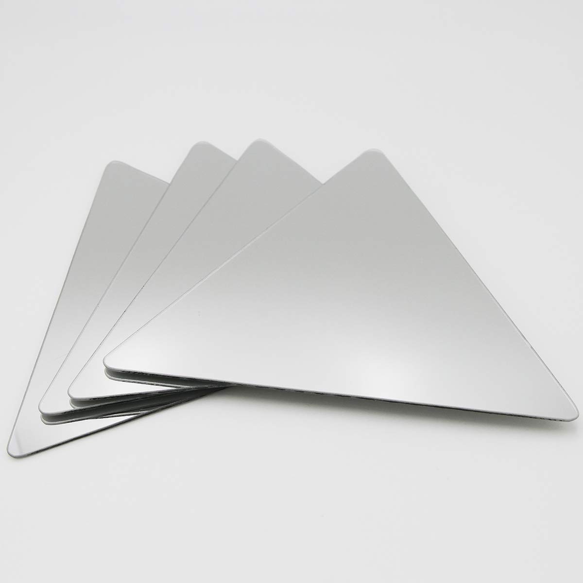 EVIDECO 853899 Small Decorative Wall Self Adhesive Shaped Mirrors-Set of 4, Silver