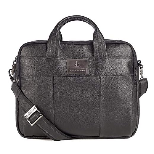 Pasta masculina executiva em couro Roger - Preto