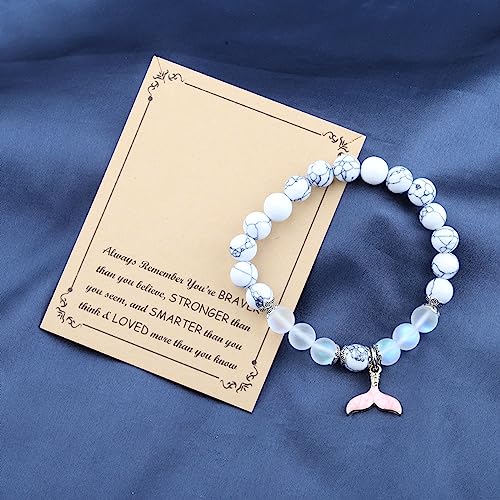 FUSTMW Fish Tail Bracelet Fish Lover Gift Beach Tail Jewelry Whale Dolphin Tail Charm Bracelet Ocean Fish Theme Gift 7