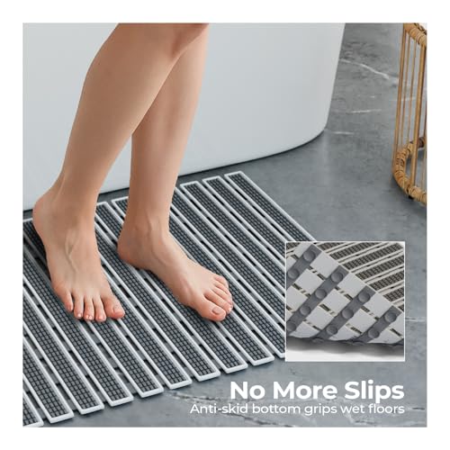 Image of Lifelong Bathmat for Home | Anti-Skid Bathroom Mat, Water Resistant Non-Slip Floor Mat for Bathroom, DIY Customisable Size Mat for Kitchen, Quick Drying Foot Mat, Silicone Suction Cup for Strong Grip
