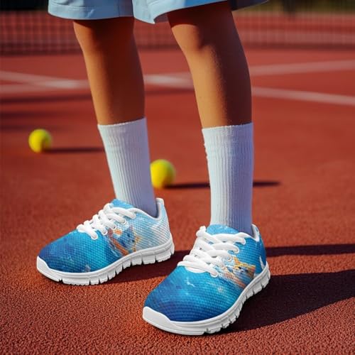 Forchrinse Kids Running Shoes for Girls Boys Lightweight Lace Up Tennis Shoes Breathable Fashion Sneakers for Causal Travel Sport4