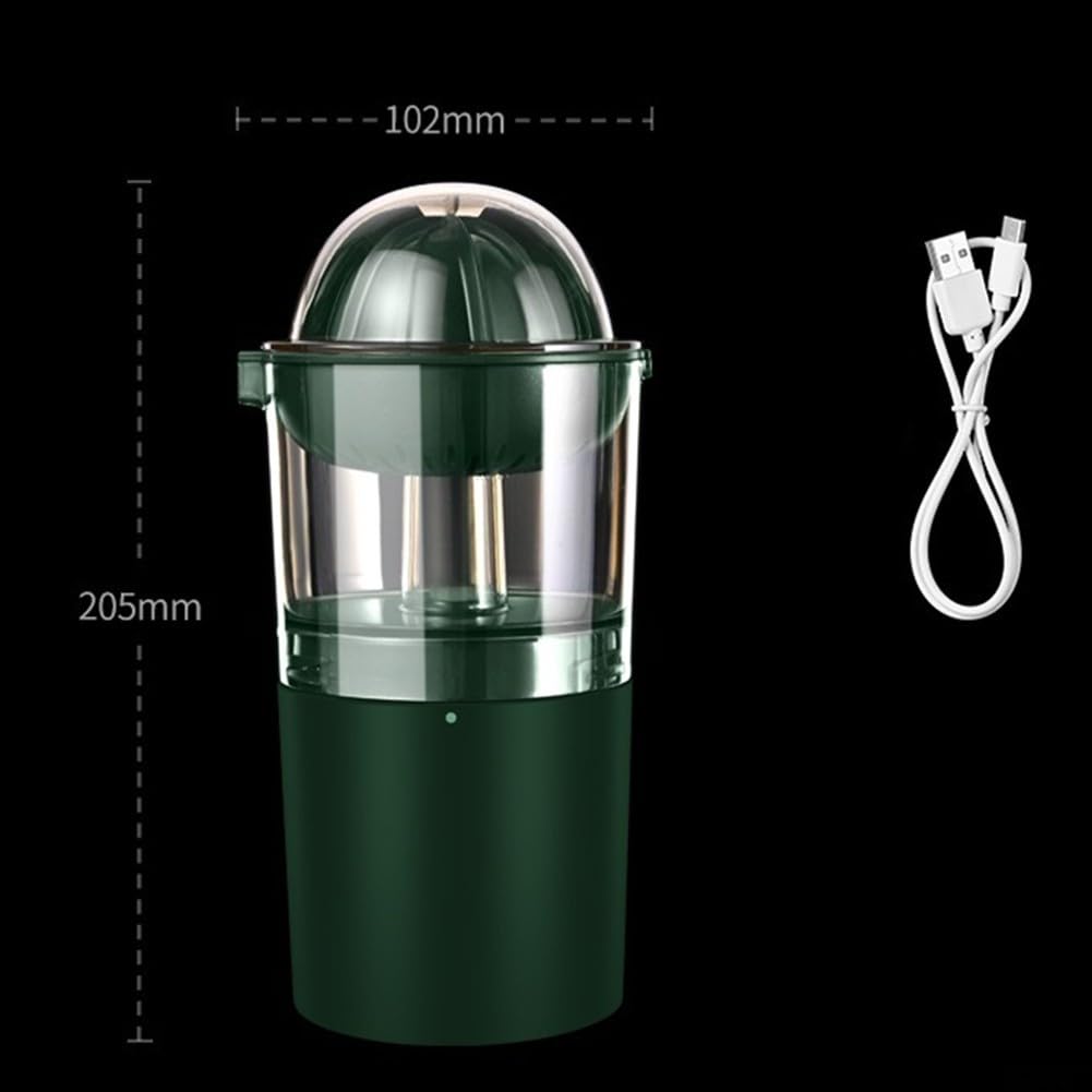 Presse-agrumes électrique en acier inoxydable rechargeable par USB, moteur silencieux, grande capacité pour la maison, la cuisine, le bar, les boissons fraîches (vert)