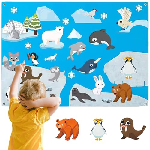 Hperu Arctic Felt Story Board – Tableau en Feutre éducatif 41 x 20 pour Les Tout-Petits avec œillets pour Les activités préscolaires et à la Maison