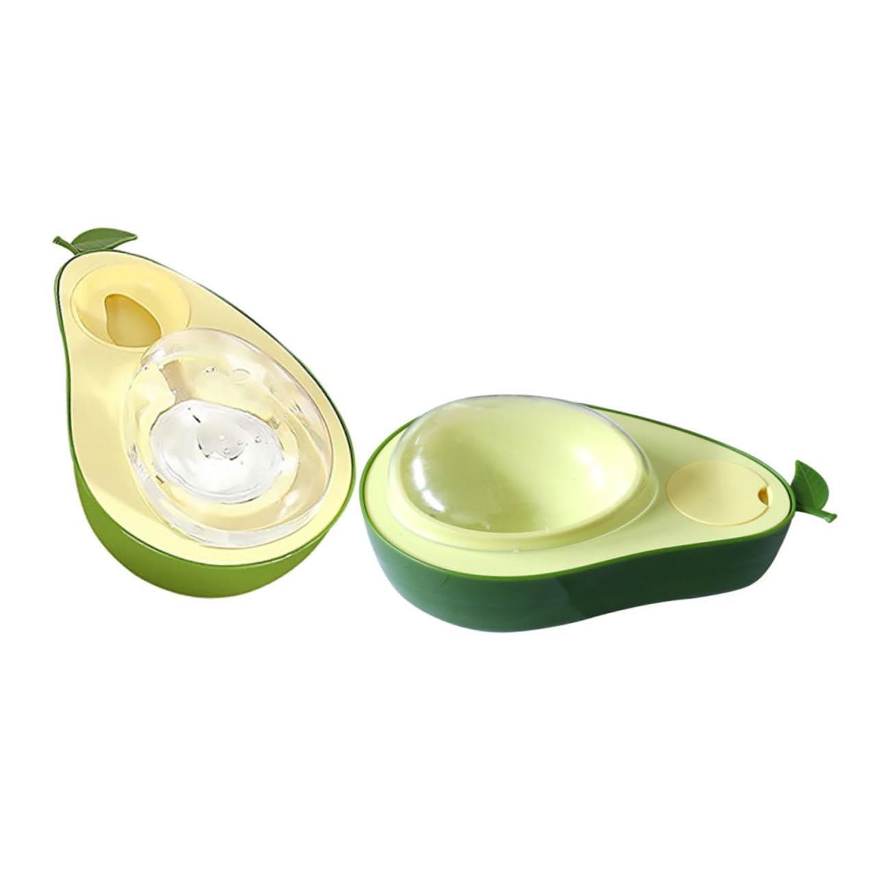 Sosoport Pet Bowl Set Cat Dog Feeder Avocado Feeder Water Supply Sturdy Abs Material -Slip Easy to Maintain
