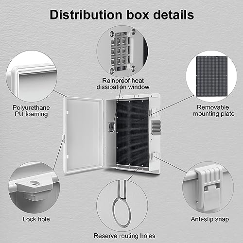 Namunanee H5-001 Outdoor Electrical Junction Box, Abs Water Resistant Enclosure With Internal Mounting Panel & Hinged Cover thumb #3
