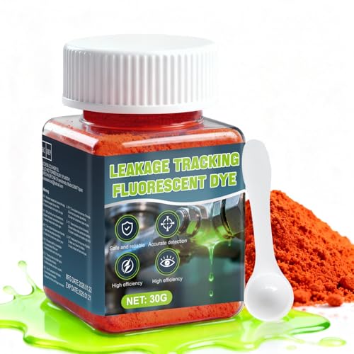 WEILAOK Wasserfärbemittel zur Leckageortung Uranin Färbemittel Universal Markierungsfarbstoff Pulver Präzise Positionierung Lecksuchfarbe für Sanitär Dach Autoklimaanlage Pool 30g