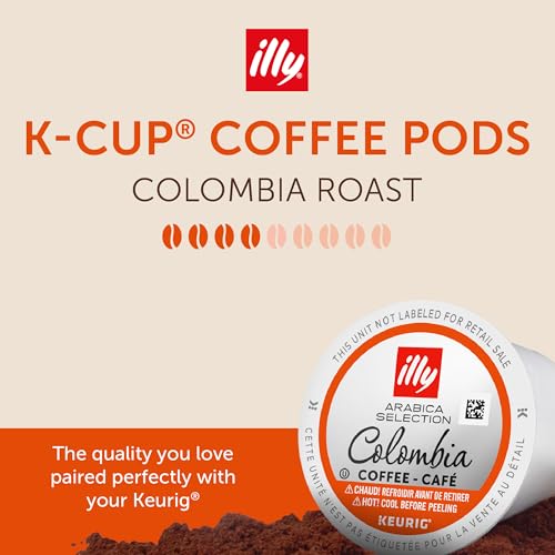 Image of illy Coffee K Cup Pods, Colombia Single Origin, 10 Count, 6 Pack | Keurig Coffee Pods & Capsules, 100% Arabica, Premium Italian Coffee