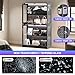 AMERLIFE RGB Display Cabinet with Adjustable Glass Shelves, 4-Tier Storage Case with LED Lights & Press-to-Open Doors, Modern Display Shelf for Collectibles, Black 70