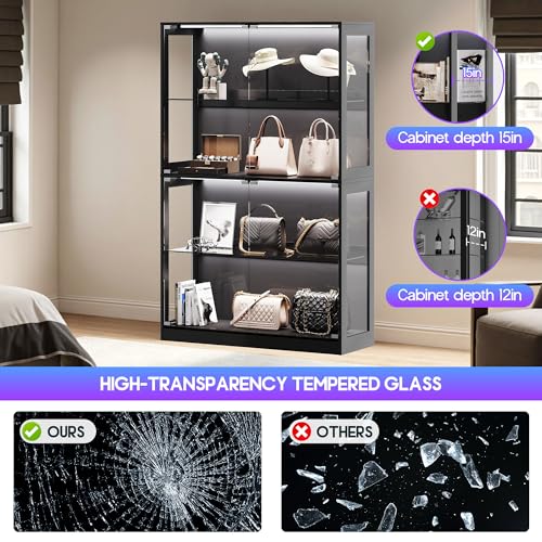 Image of AMERLIFE 45-Inch RGB Display Cabinet with Glass Doors