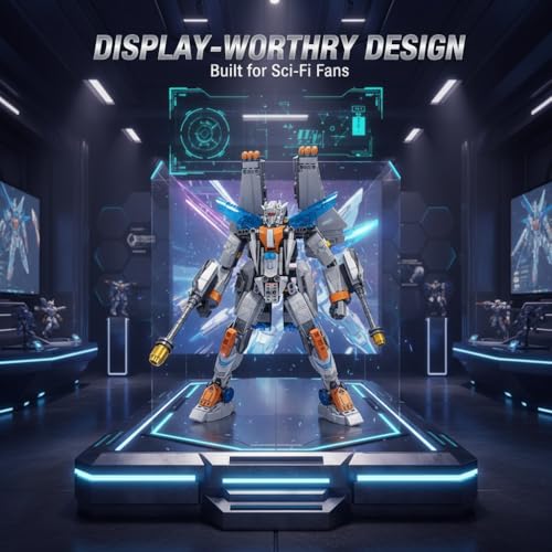 Image of SKY LINE OCEAN 2-in-1 Robot Spaceship Building Block Set, 673+ PCS Transforming Robot to Spacecraft Model Kit, STEM Sci-Fi Construction Toy Gift for Kids & Teens | 5 Year Structural Warranty