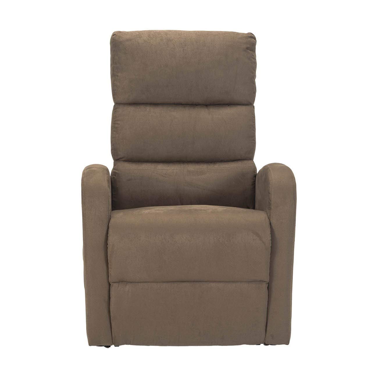 POLTRONE ITALIA Poltrona Relax Elettrica 4 ruote reclinazione poltrona per anziani soggiorno elevabile Detraibile 19% microfibra Marrone