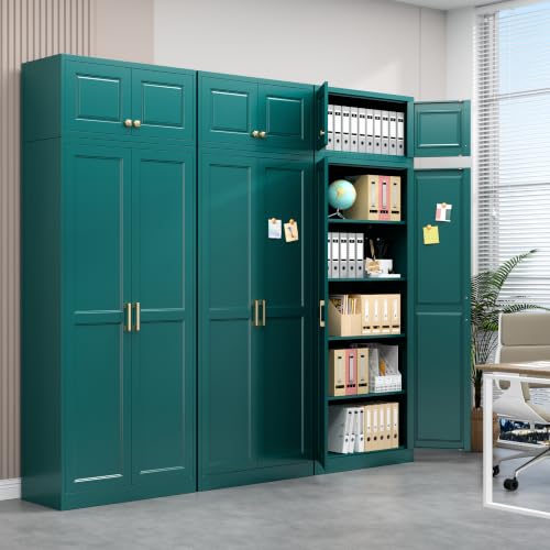 Image of Polup 86 inch Tall Metal Kitchen Pantry Storage Cabinet with Doors and Shelves