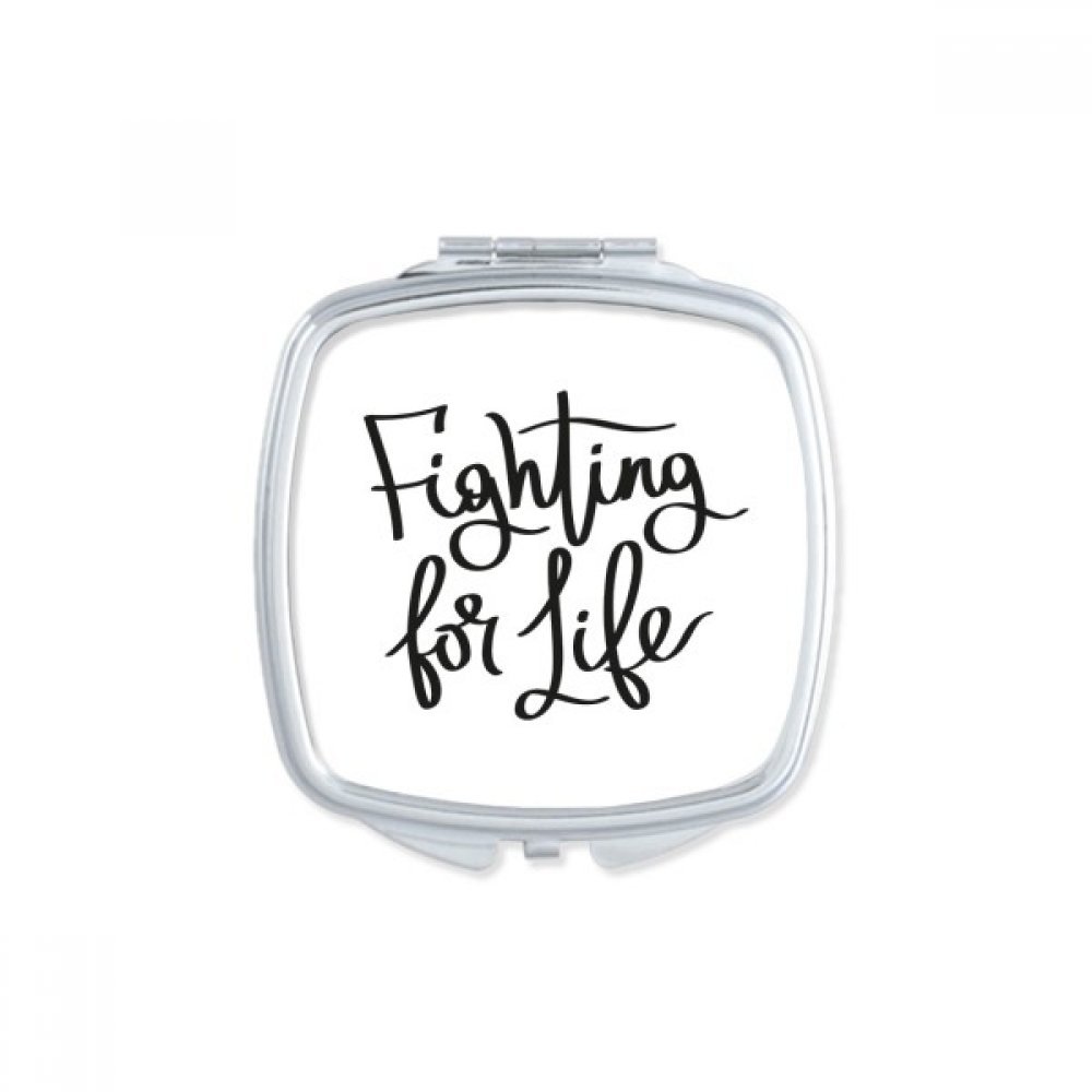 Miroir maquillage compact pour retouches en voyage petit miroir main motif citation