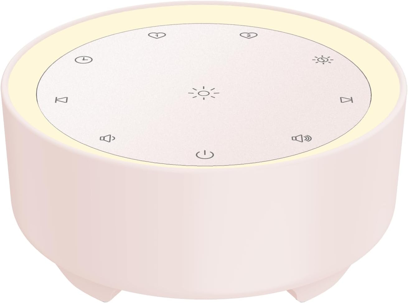 Kipcush White Noise Machine for Sleeping, 20 Soothing Sounds Including White Pink Brown Noise Fan and Nature, Custom Shortcut Buttons, Soft Night Light, 8 Hour Timer, USB Powered (No Adapter/Battery)