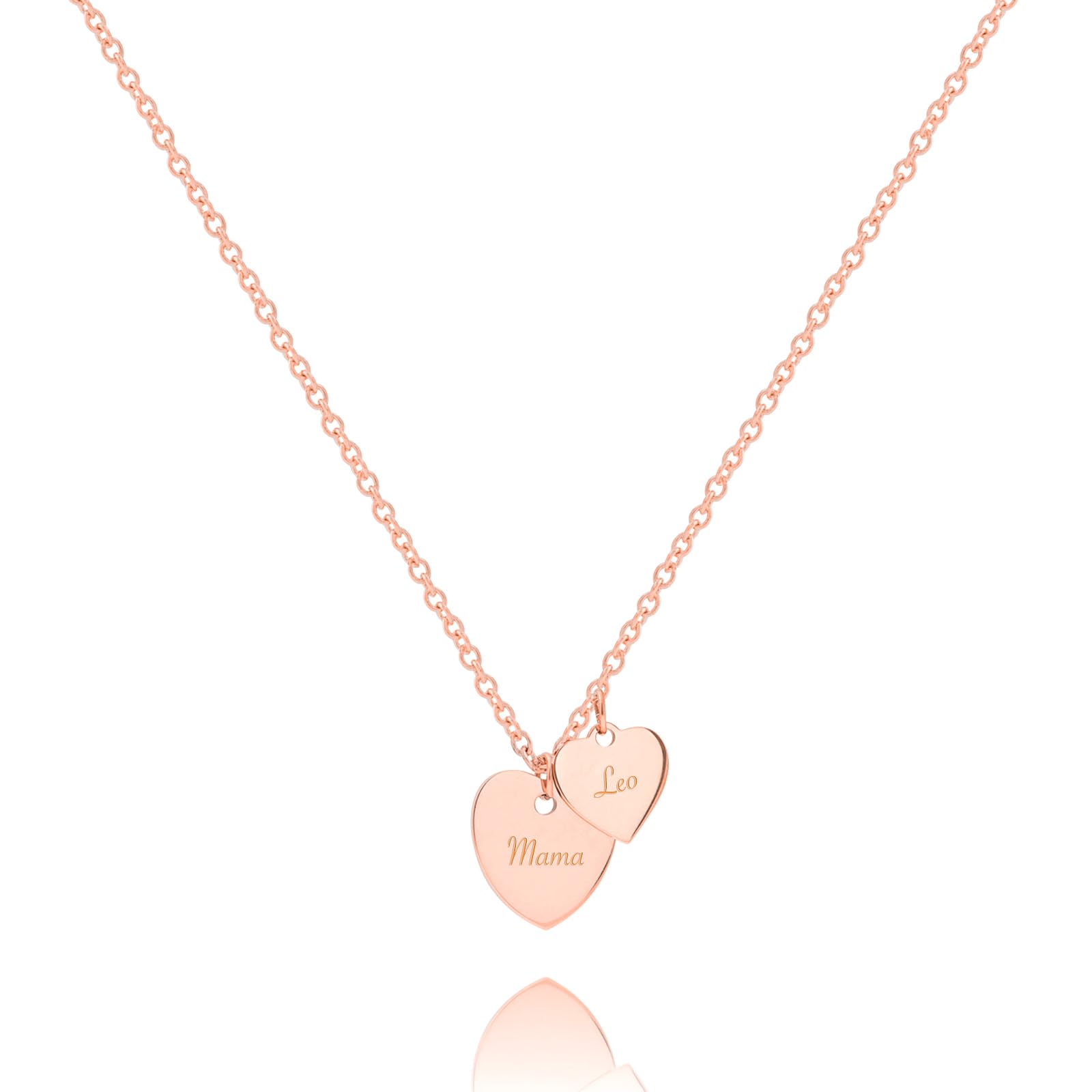 VALENCIA Halskette Herz Anhänger mit Gravur | Mutter Kind Kette | Mit Namen | Persönliche Geschenke | Personalisierter Schmuck | 316 L Edelstahl | Silber Gold Rosé | Valentinstag Geburtstag Jahrestag