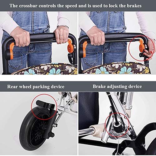 Einkaufstrolley Klappbar Vierradwanderer, Einkaufswagen, Faltbare Tragbare Wanderer, Hochverstellbarer, EIN-Touch-Falten – Bild 7