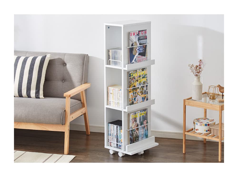 Amazon｜回転 ブックラック 三段 大容量 扉付き コミックラック 3段