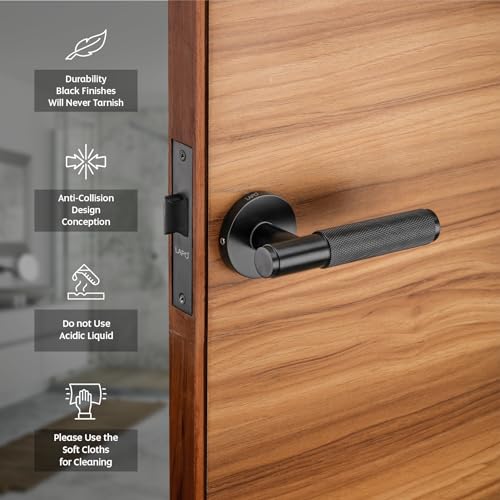 Image of LAPO Door Locking System for Home | Compatible with Left-Right Door | 45x45 Lock Body | Brass Latch | Supports 30-50mm Thickness | Keyless Mechanism | Black Finish | 3 Years Warranty | Ro-2100