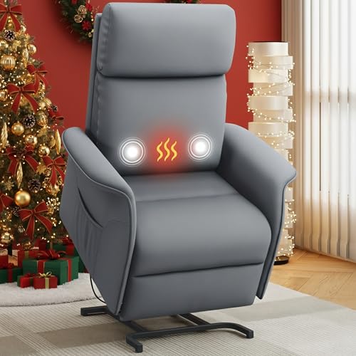 OKUP Power Lift Recliner Chair with Massage and Heat for Elderly, Electric Recliner Chairs for...