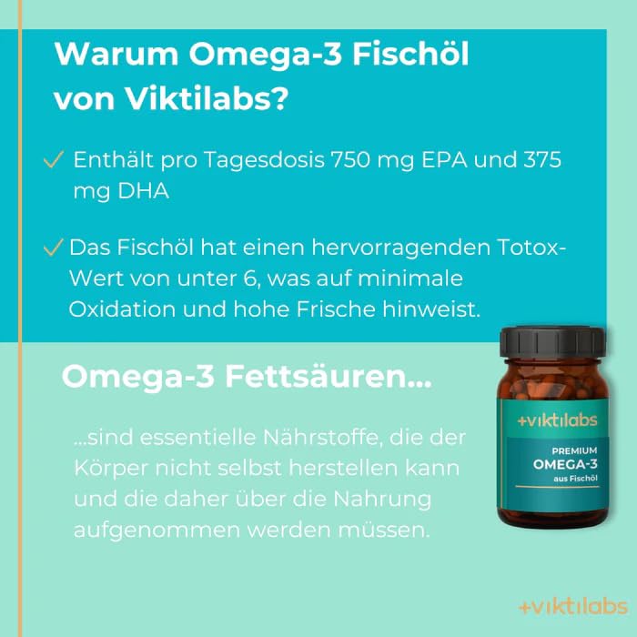 Premium Omega-3 Fischöl Kapseln - hochdosiert - 1050 mg Omega-3 pro Tag – Ansicht 2
