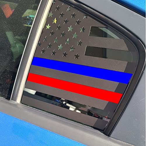 Image of Xinghe for Dodge Charger 2011-2023, Rear Side Window American Flag Decals, 2pcs Matte Black USA Flag Decal for Truck Back Window, Waterproof Vinyl, Durable and Easy Remove Truck Decal