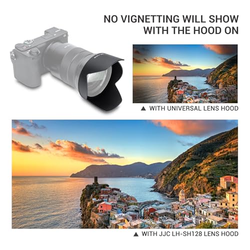 Image of JJC ALC-SH128 Bayonet Lens Hood Shade for Sony E PZ 18-105mm F4 G OSS Lens | Reversible Design, ALCSH128 Lens Hood for Sony SELP18105G Lens, Allow to Attach 72mm Filter & Lens Cap, No Vignetting