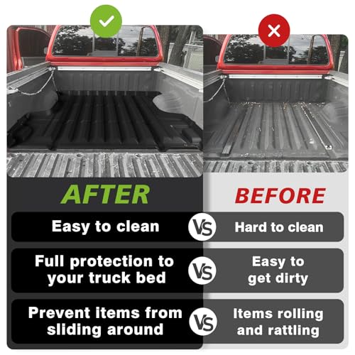 Image of TripleAliners Truck Mat Compatible with 2005-2021 Nissan Frontier 6FT Accessories, Truck Bed Mat Heavy Duty Custom Fit All Weather Protection TPE Pickup Liner