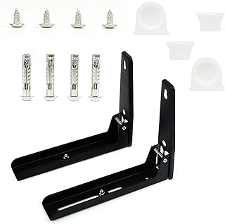 Support mural pour micro-ondes avec bras télescopique, en acier inoxydable 304 pour micro-ondes, four, étagère murale jusqu'à 30 kg, support mural avec matériel de montage