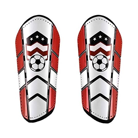 CybGene Shin Pads for Kids Junior Boys Girls Football Shin Guards for Youth Children Protective Equipment with Adjustable Straps & Breathing Holes Football Gifts Red S Cover
