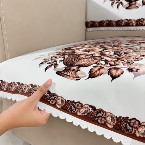 Image of Homerz Premium 'Luxe Series' Holland Velvet Sofa Cover | Smooth Finish | Anti-Skid Fleece Backing | Soft Touch Couch Protector for Living Room (Rust, 1 Seater, Seat Cover with Backrest)