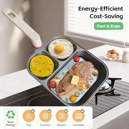 16% Off KINSUDA 3-in-1 Titanium Non-Stick Breakfast Pan - Image 3
