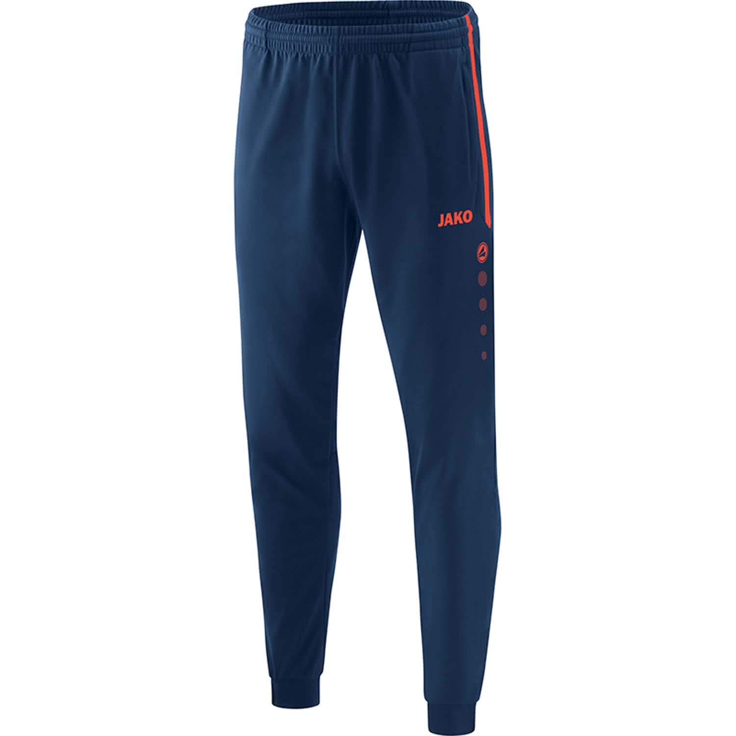 JAKO Kid's Competition 2.0 polyester pants Children's, Navy/Flame, 128