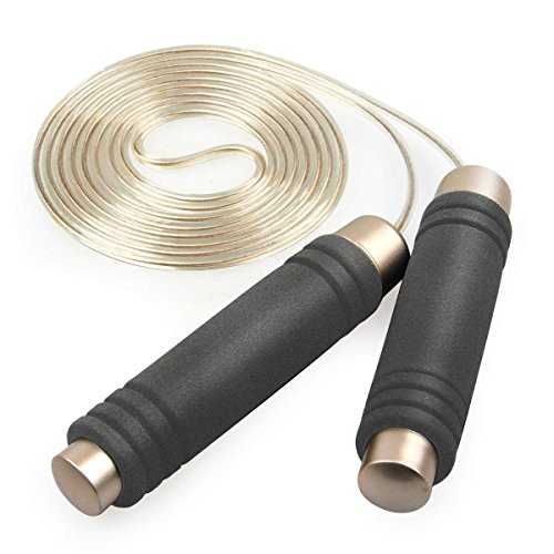 Dream Wings Adjustable Jump Rope with Comfortable Foam Handles,PVC Steel Cable for Speed