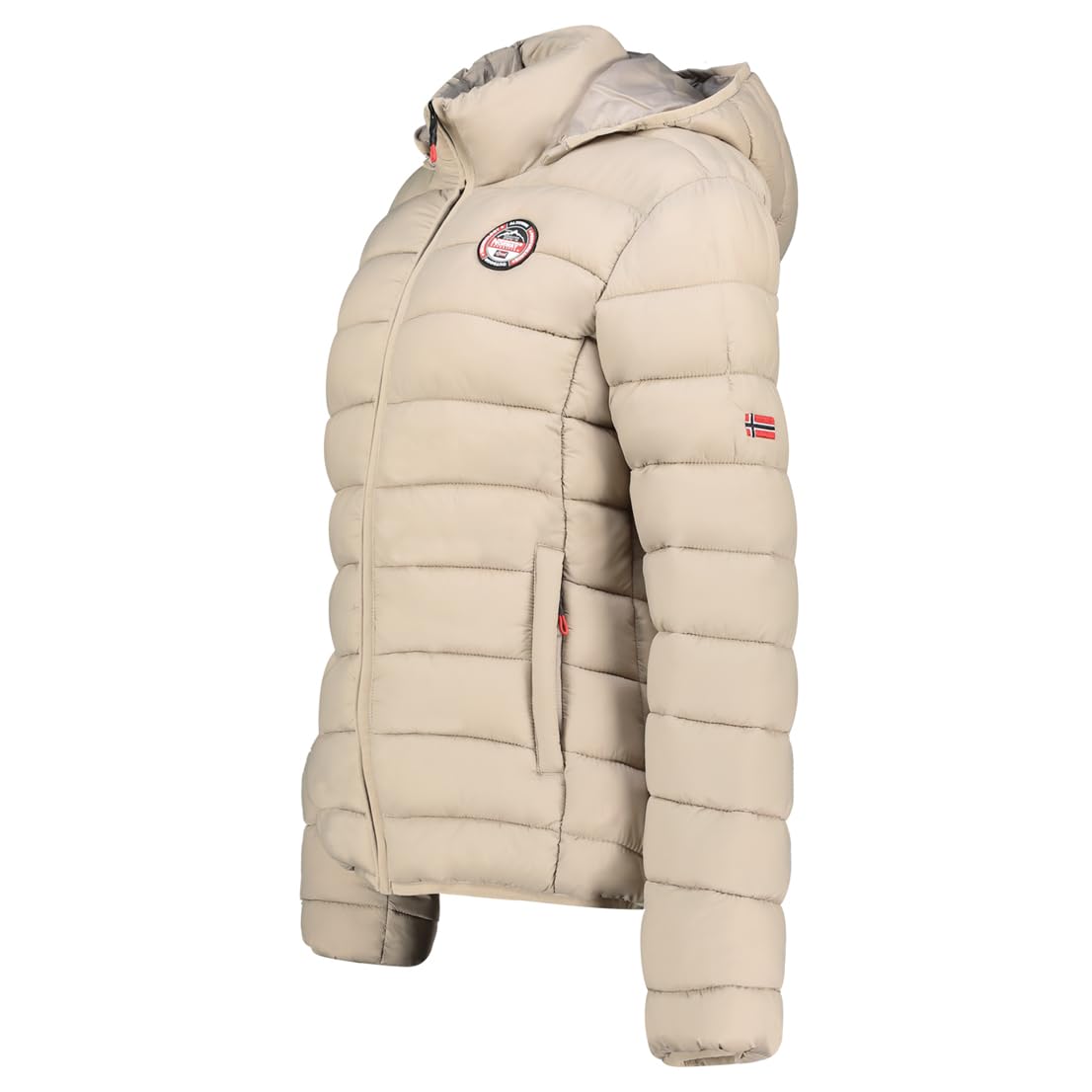 Geographical Norway Atikabadge Lady Hood Chaqueta Acolchada Ligera Mujer con Capucha Cortavientos Poliamida Cremallera Completa Bolsillos Prácticos