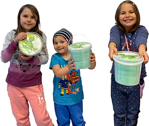 XXL Zuckerwatte | grüne Dinozuckerwatte im Eimer | Mit leckerem Apfel Geschmack | Premium Qualität – Bild 3
