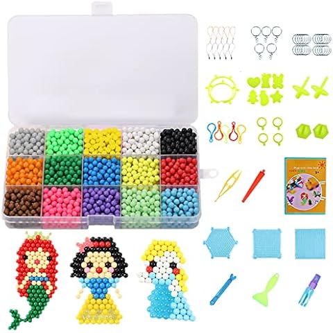 Fyfjur Ironing Beads Complete Kit, 15 Colors 3000 Ironing Beads in Colored Box, Fusion Beads with Storage Box, 64 Accessories and Tools, 52 Motifs (4.5mm) Cover
