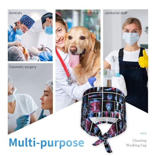 Image of Breathable Working Cap with Adjustable Sweatband Scrub Cap for Men /Women